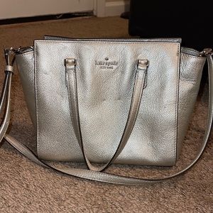 Kate spade gold/silver jackson medium satchel
